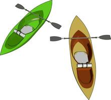 Use of sea kayaks vector or color illustration