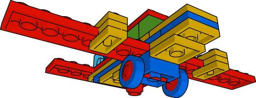 A multicolored aeroplane toy vector or color illustration