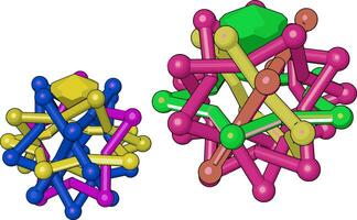 Cartoon model diamond structure vector or color illustration