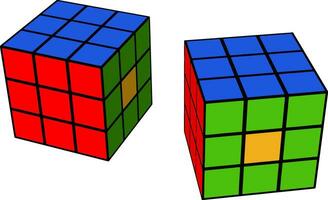 A colorful 3-D cube vector or color illustration