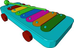 un tipo de xilófono juguete vector o color ilustración