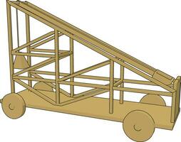 sencillo gris construcción transporte vehículo con plataforma vector ilustración en blanco antecedentes