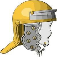 Yellow firefighter helmet vector illustration on white background