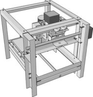 Vector illustration of a cnc machine on white background