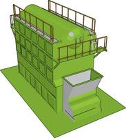verde industrial saco envasador vector ilustración en blanco baclground