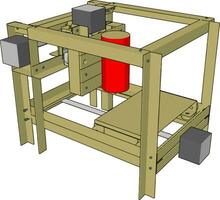 Vector illustration of a cnc machine on white background