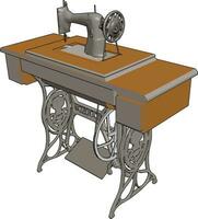Clásico manual de coser máquina vector ilustración en blanco antecedentes