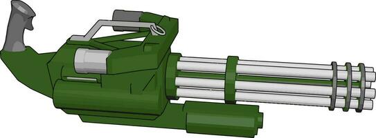 3D vector illustration on white background  of a military machine gun