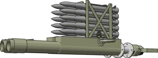 3d vector ilustración en blanco antecedentes de un militar misil lanzador