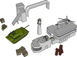 3d vector ilustración en blanco antecedentes de un militar base