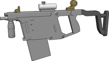 3D vector illustration on white background of a military rifle