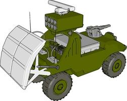 3d vector ilustración en blanco antecedentes de un militar misil lanzamiento vehículo