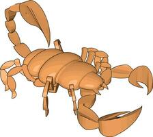 Mode of a 3d scorpion, illustration, vector on white background.