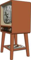 Viejo televisor retro, ilustración, vector sobre fondo blanco.