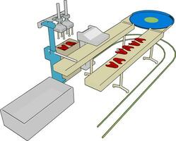 Factory machine, illustration, vector on white background., illustration, vector on white background.