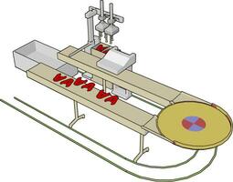 Factory machine, illustration, vector on white background., illustration, vector on white background.