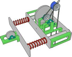 Parallel machine, illustration, vector on white background.