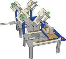 Table saws machine, illustration, vector on white background.