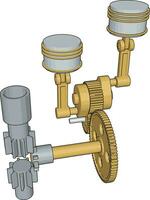 Yellow machine tool, illustration, vector on white background.