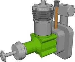 Green sewage sump pump, illustration, vector on white background.