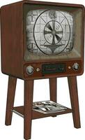 Old retro TV, illustration, vector on white background.