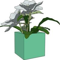 Flowers in a pot, illustration, vector on white background.