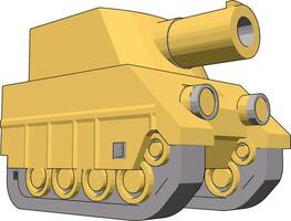 Small yellow tank, illustration, vector on white background.