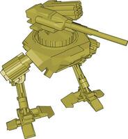 robot de guerra amarillo, ilustración, vector sobre fondo blanco.