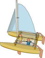 Boat toy, illustration, vector on white background.