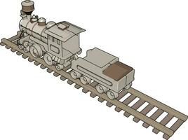 tren de juguete, ilustración, vector sobre fondo blanco.