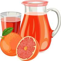 Vector illustration of fresh grapefruit juice.