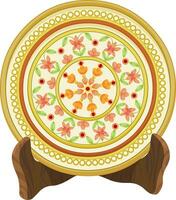 Vector of floral porcelain plate.