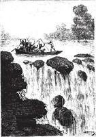 And sculling shattered by a bullet shattered, vintage engraving. vector