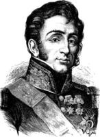 General Lamarque, vintage engraving. vector