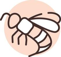 Allergy on bee, icon, vector on white background.