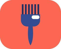 Barber shop brush comb, icon, vector on white background.