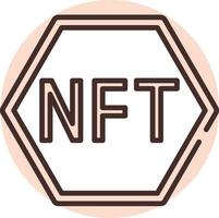 blockchain nft, icono, vector sobre fondo blanco.