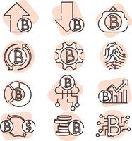 Blockchain icon set, icon, vector on white background.