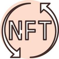 Blockchain NFT trade, icon, vector on white background.
