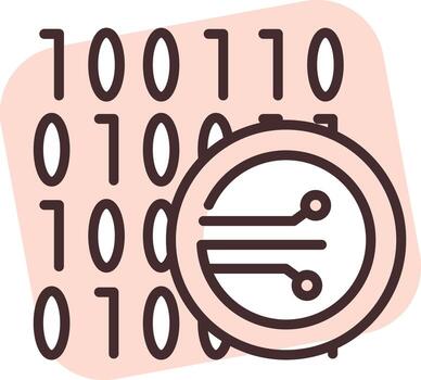 Blockchain code, icon, vector on white background.