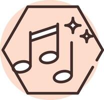 Blockchain music art, icon, vector on white background.