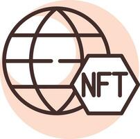 Blockchain global NFT, icon, vector on white background.