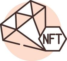 Blockchain NFT, icon, vector on white background.