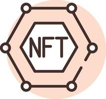 Blockchain chain NFT, icon, vector on white background.