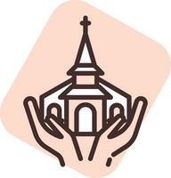 Church charity, icon, vector on white background.