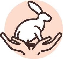 Animal charity, icon, vector on white background.