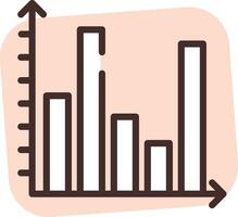 Chart growth bar, icon, vector on white background.