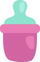 Childhood baby bottle, icon, vector on white background.