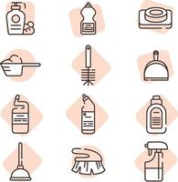 Cleaning industry, icon, vector on white background.