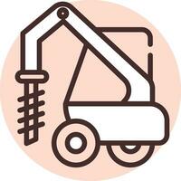 Construction concrete drill, icon, vector on white background.